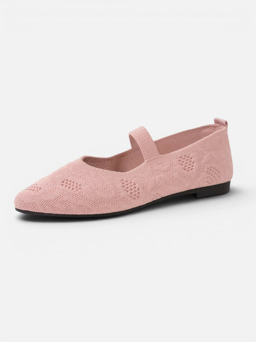 Ballerine femme Mary Jane bout pointu et tige tricot