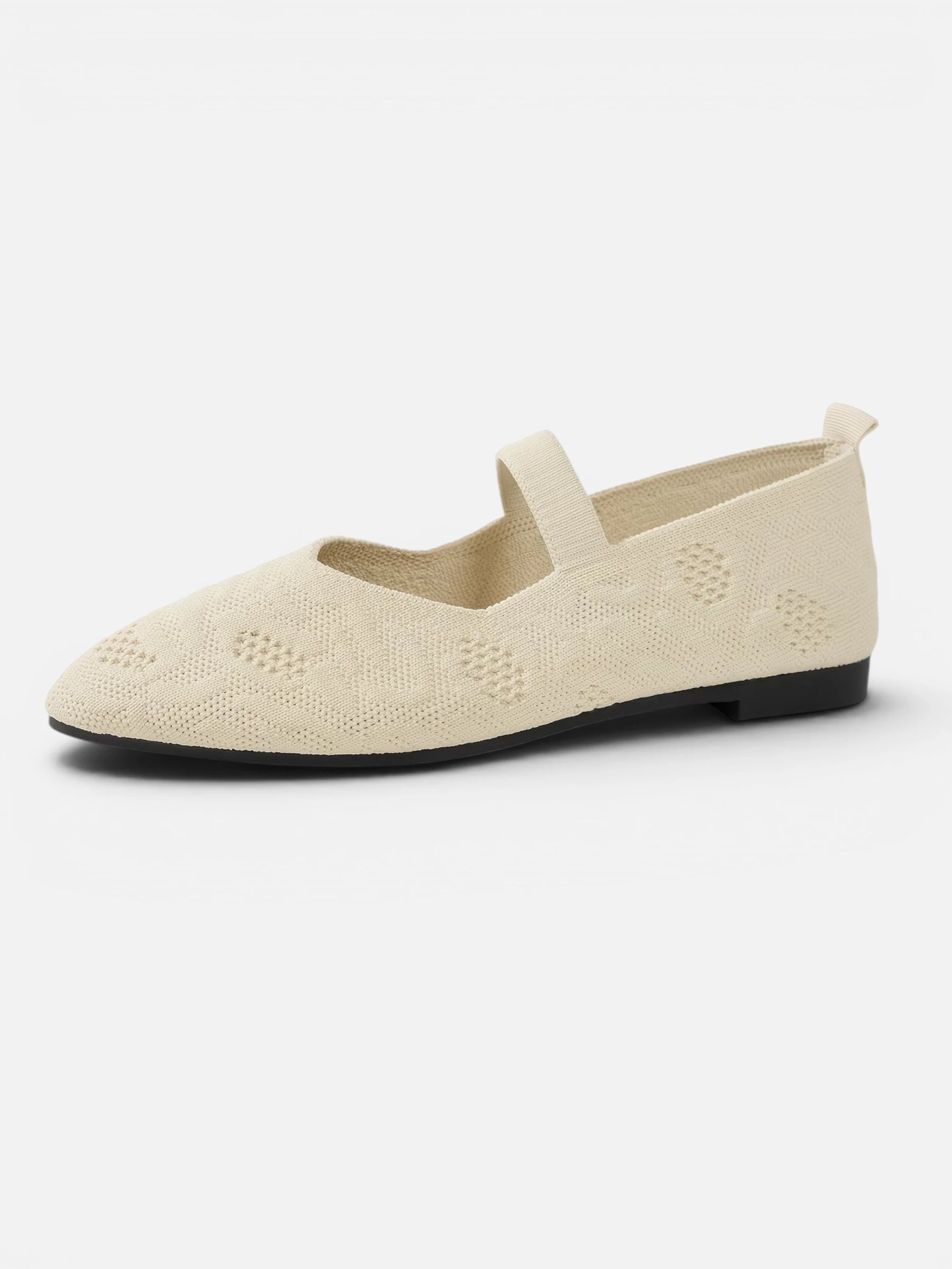 Ballerine femme Mary Jane bout pointu et tige tricot