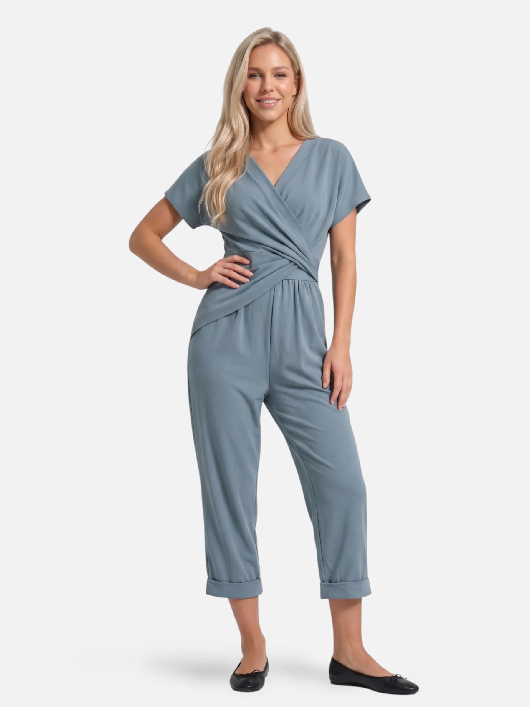Combinaison élégante pour femme à taille croisée
