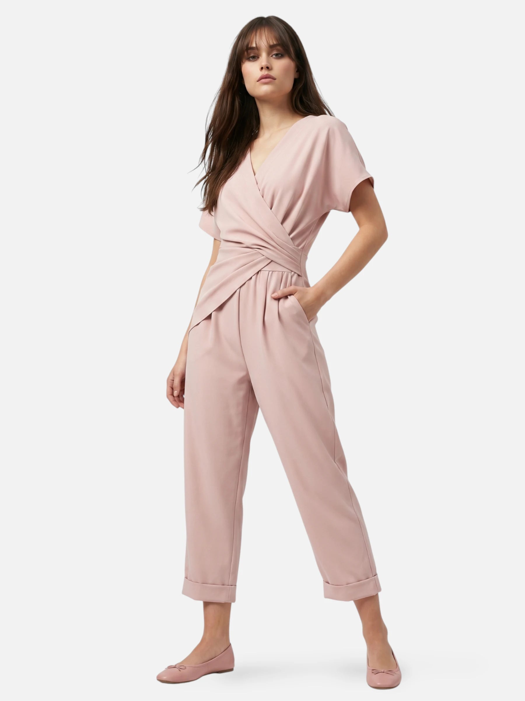 Combinaison élégante pour femme à taille croisée