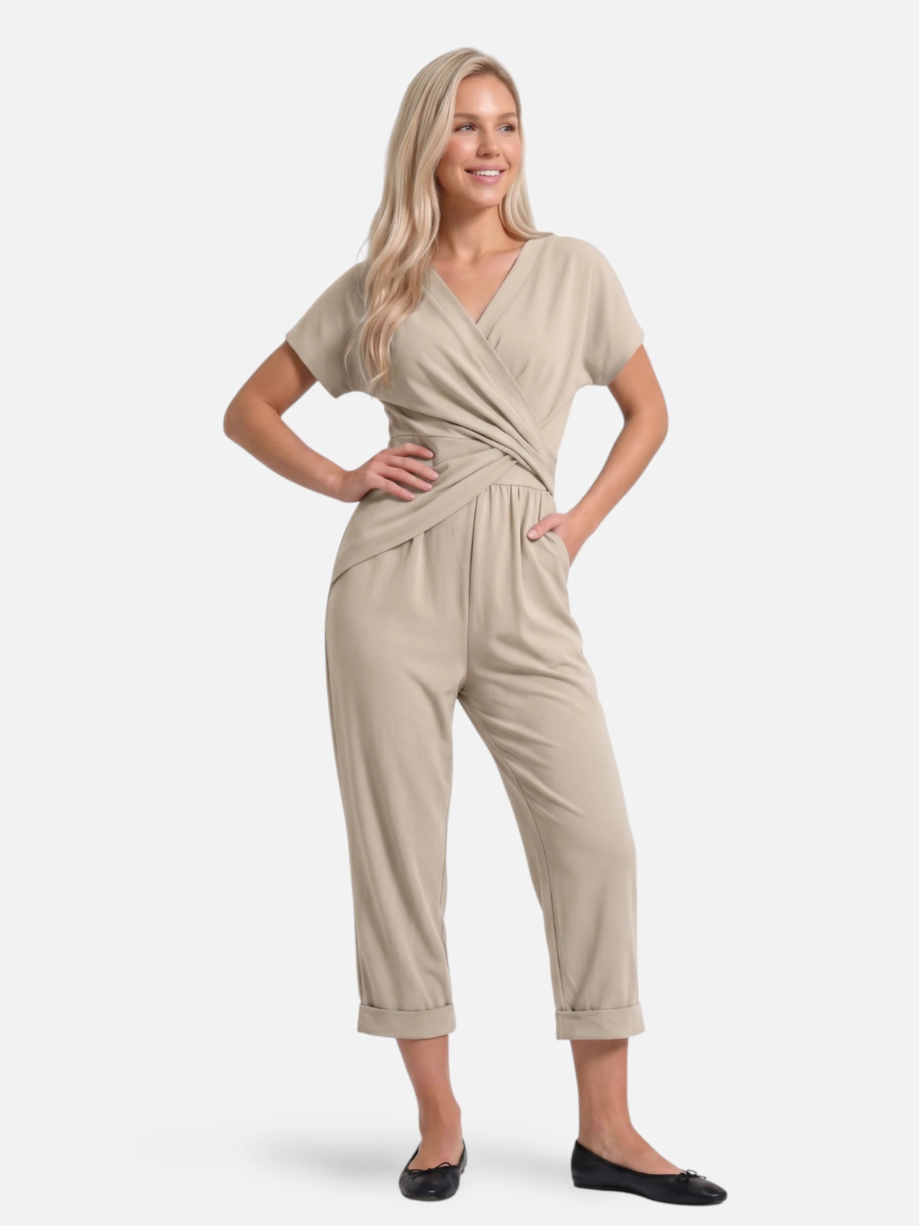 Combinaison élégante pour femme à taille croisée