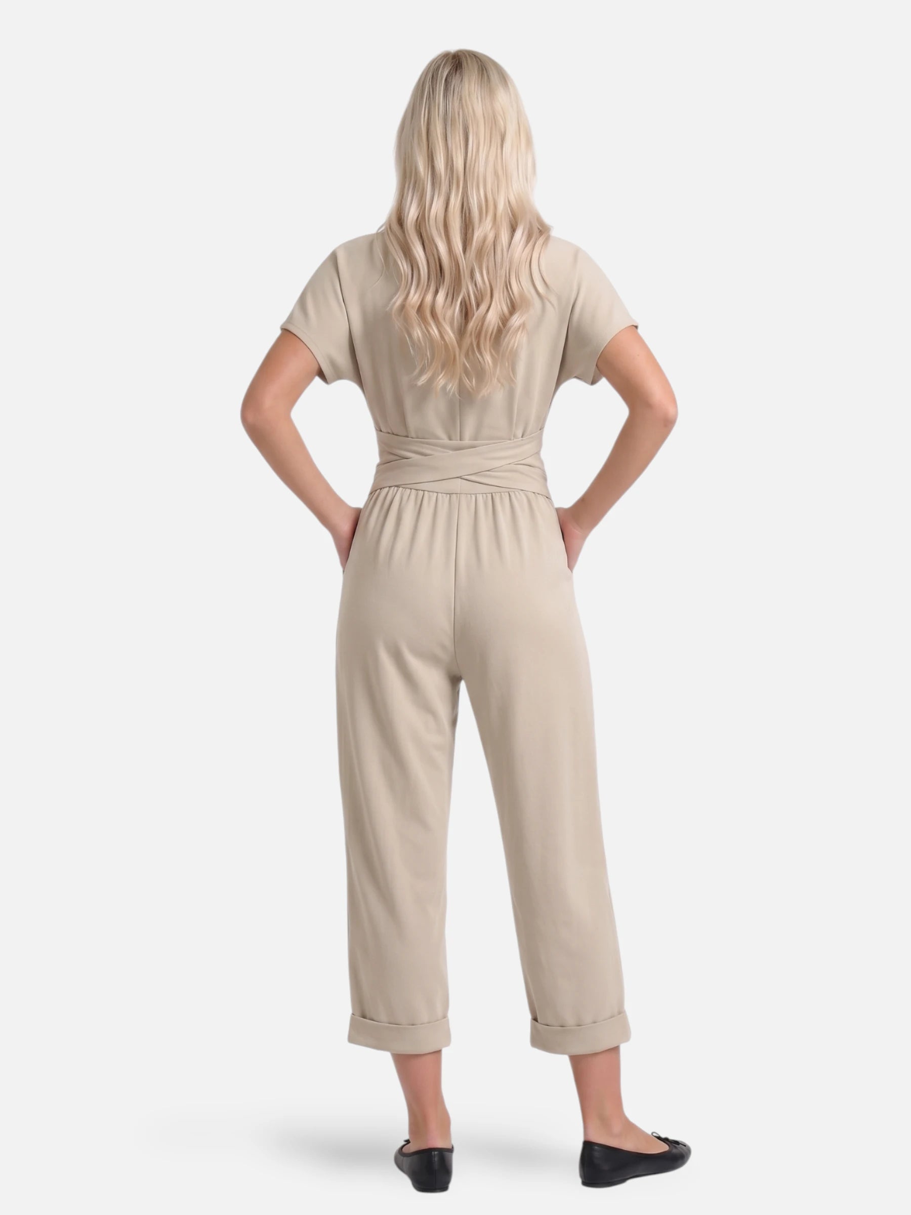 Combinaison élégante pour femme à taille croisée