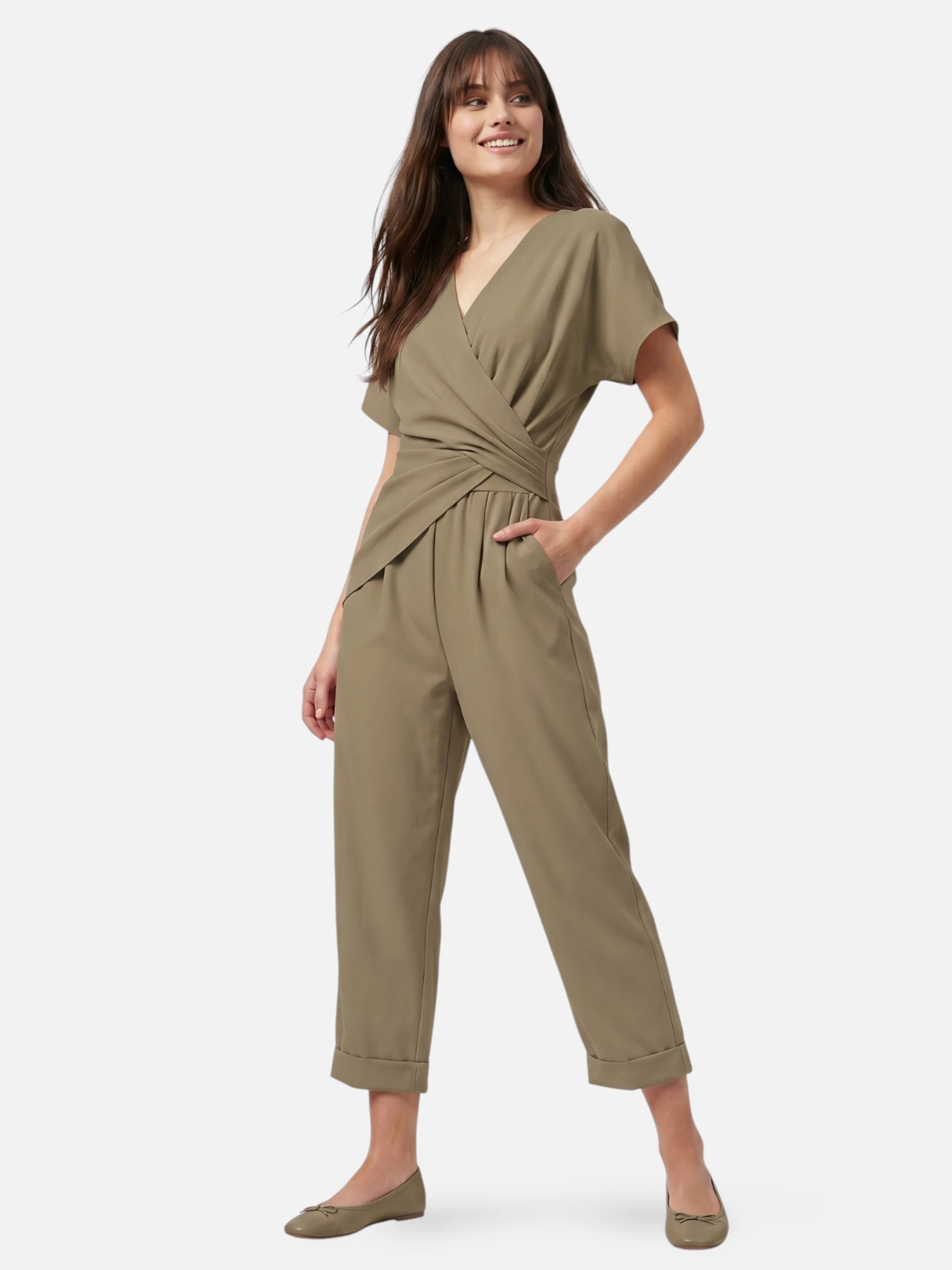 Combinaison élégante pour femme à taille croisée