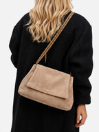 Sac Porté Épaule Femme Suédine Chaîne