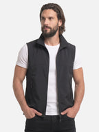 Chaleco sin mangas para hombre – cuello alto y bolsillos con cremallera