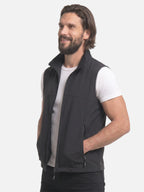 Chaleco sin mangas para hombre – cuello alto y bolsillos con cremallera