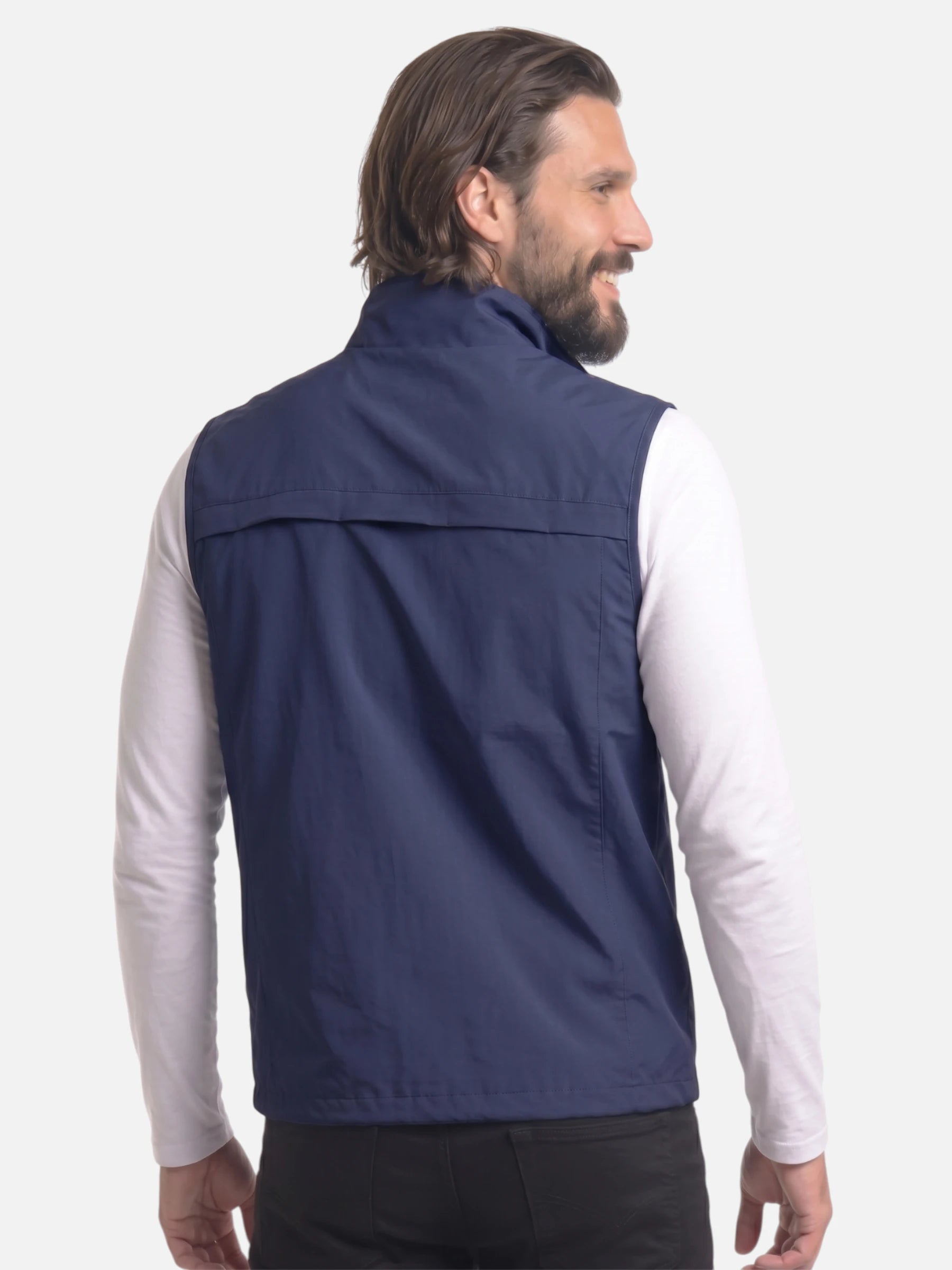 Gilet sans manches homme – col montant et poches zippées