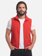 Chaleco sin mangas para hombre – cuello alto y bolsillos con cremallera