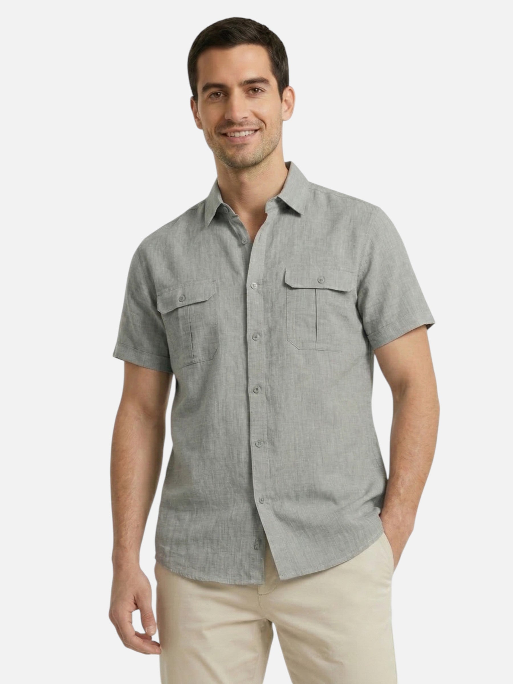 Lightweight and breathable men's summer shirt – elegant short sleeves