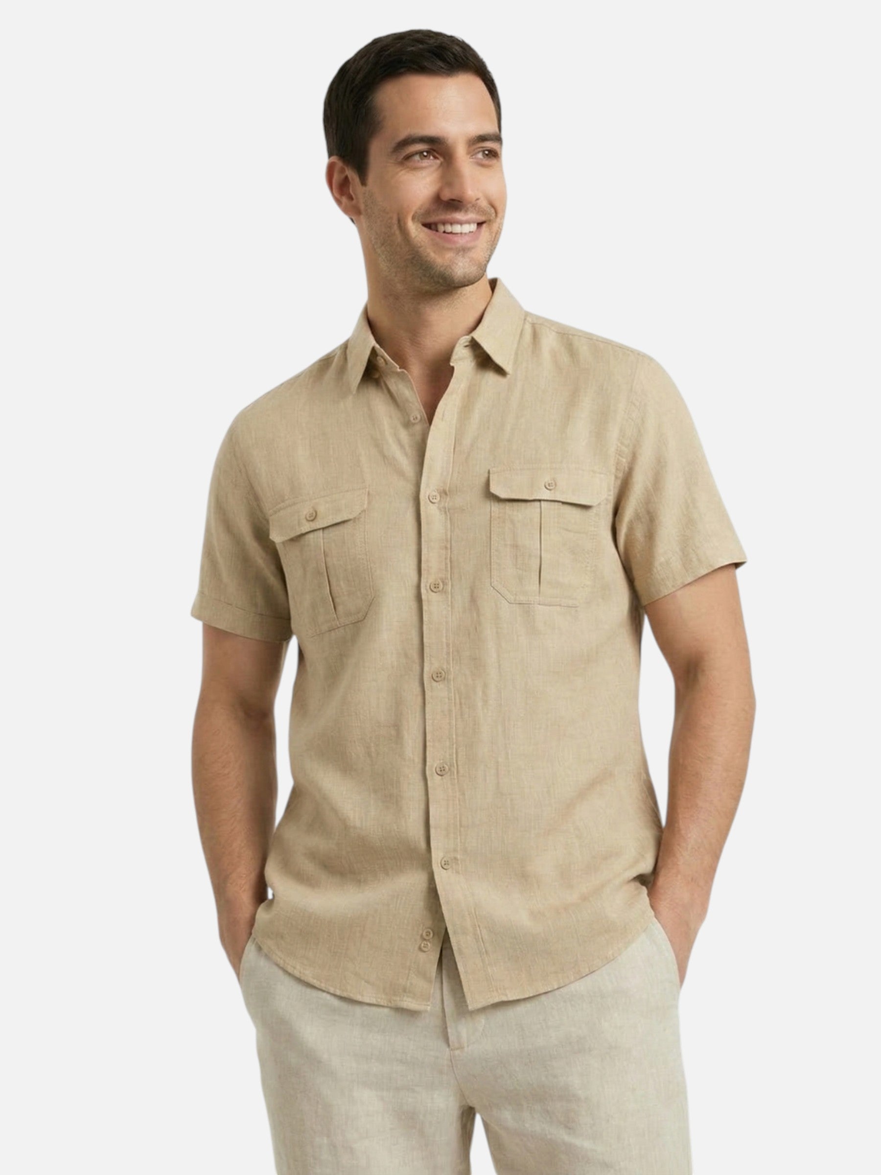 Lightweight and breathable men's summer shirt – elegant short sleeves