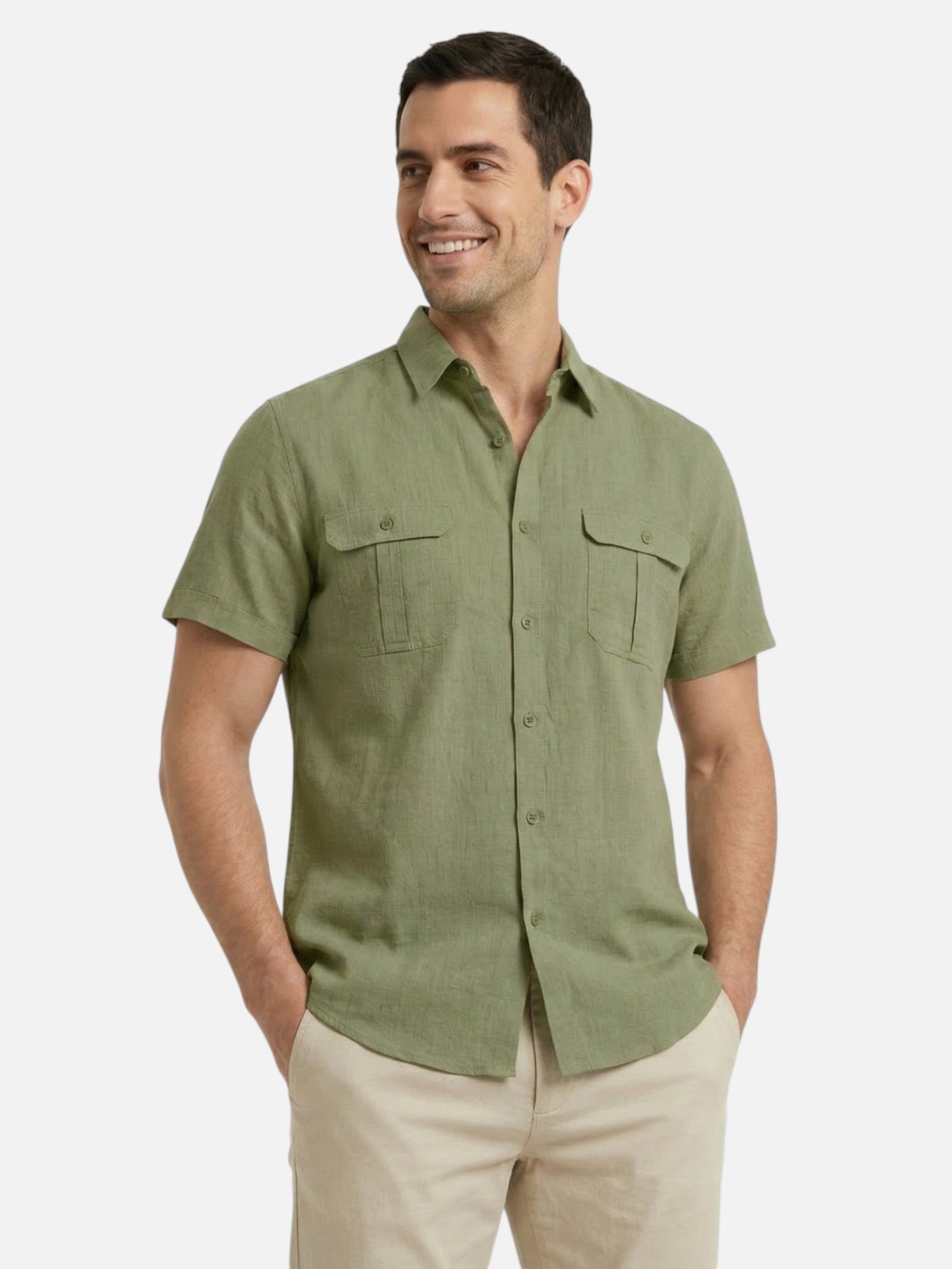 Lightweight and breathable men's summer shirt – elegant short sleeves