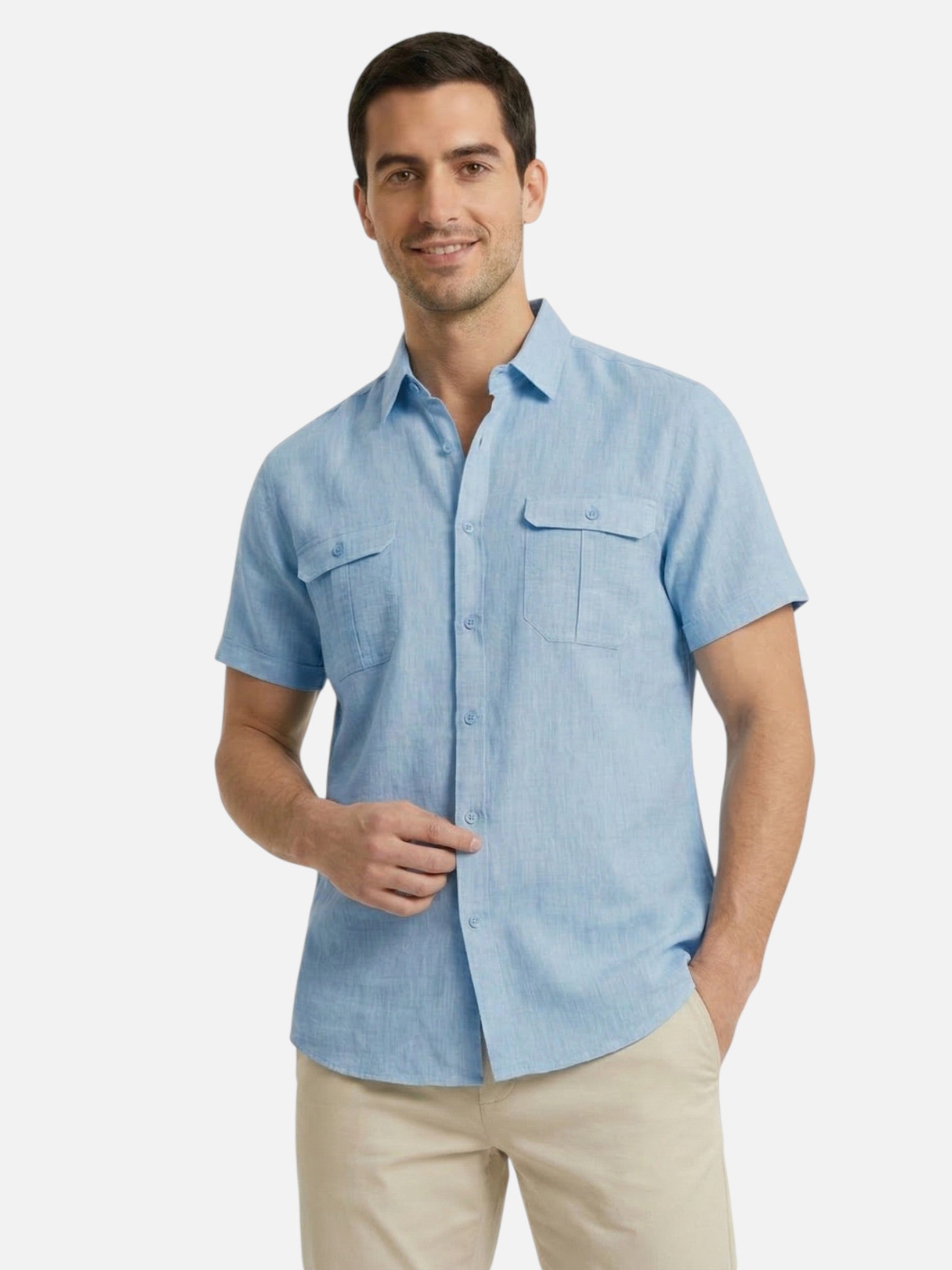 Lightweight and breathable men's summer shirt – elegant short sleeves