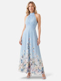 Robe Femme Maxi Halter Neck Imprimé Fleuri