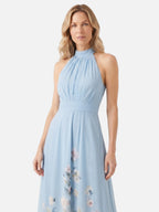 Robe Femme Maxi Halter Neck Imprimé Fleuri