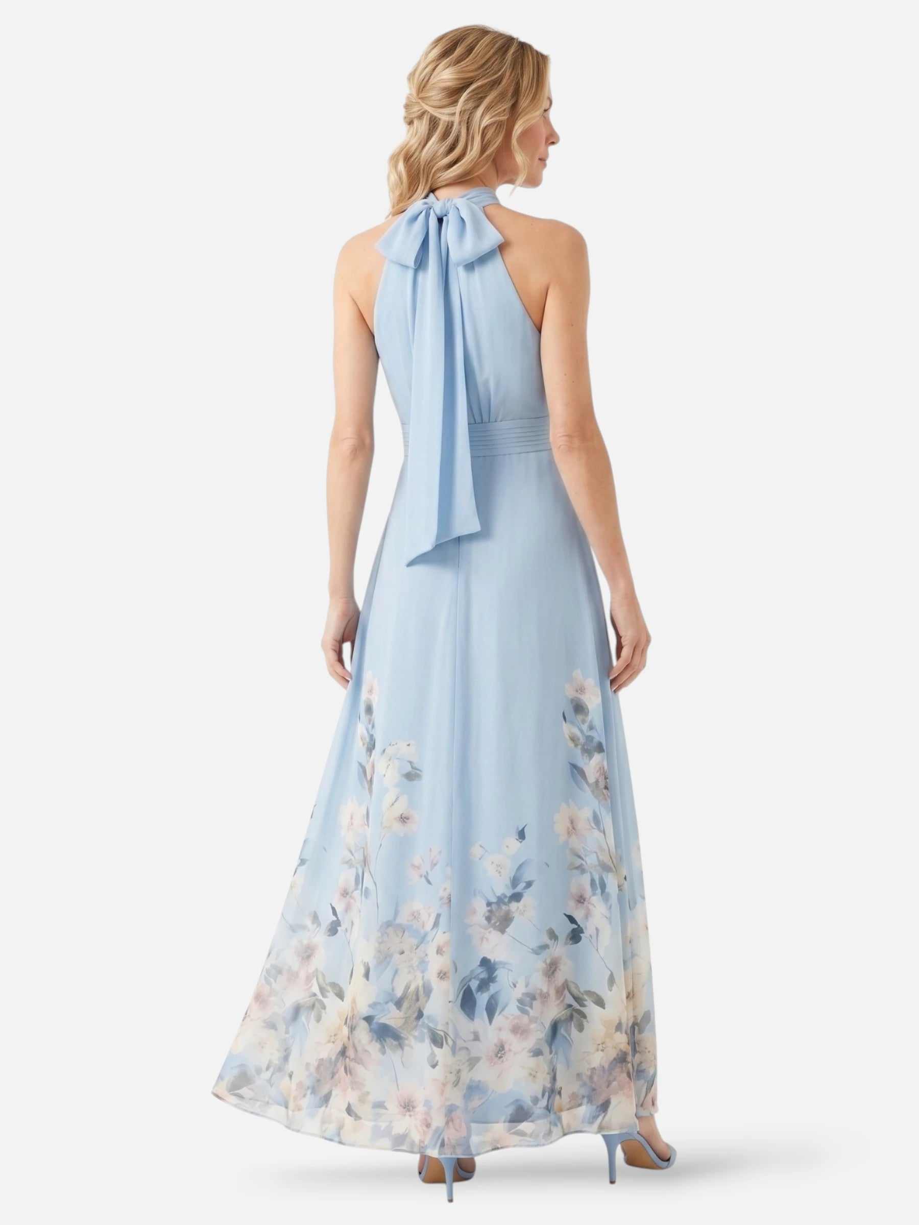Robe Femme Maxi Halter Neck Imprimé Fleuri