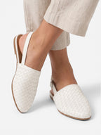 Chaussures Femme Slingback Plates Tressées Bout Pointu