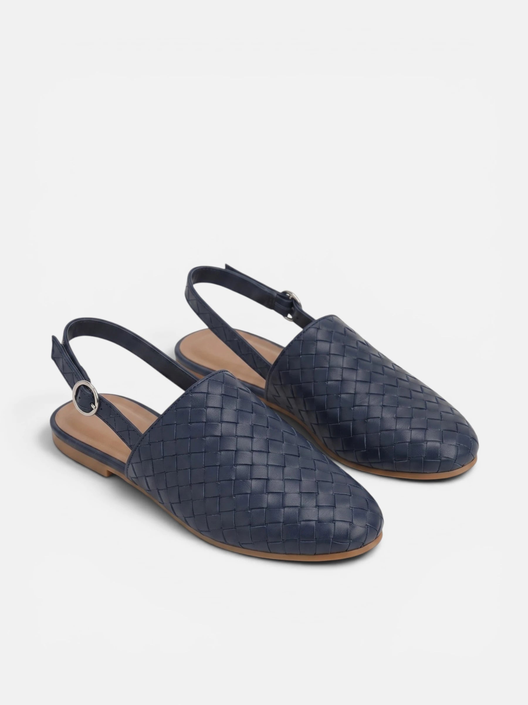 Chaussures Femme Slingback Plates Tressées Bout Pointu