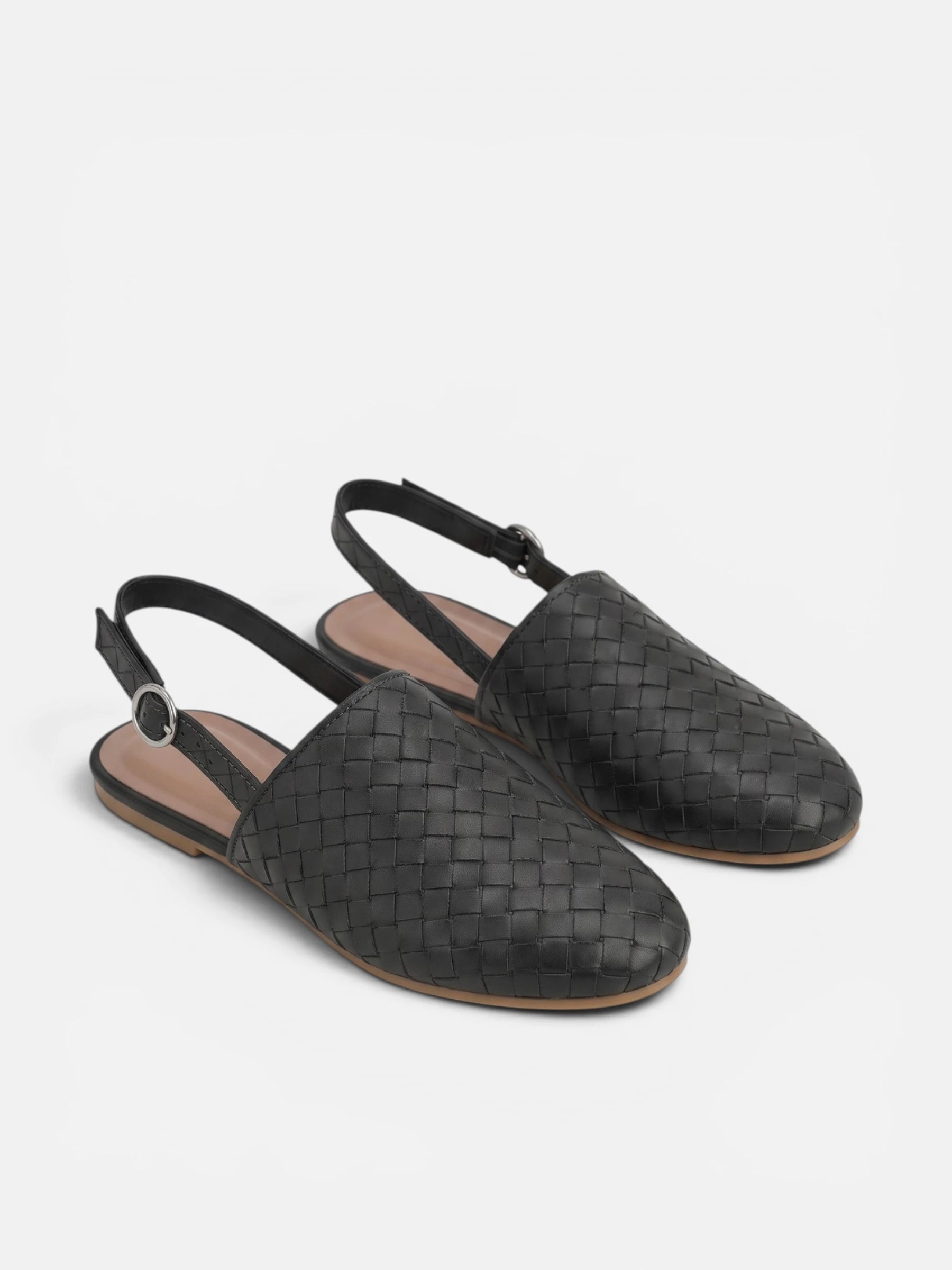 Chaussures Femme Slingback Plates Tressées Bout Pointu