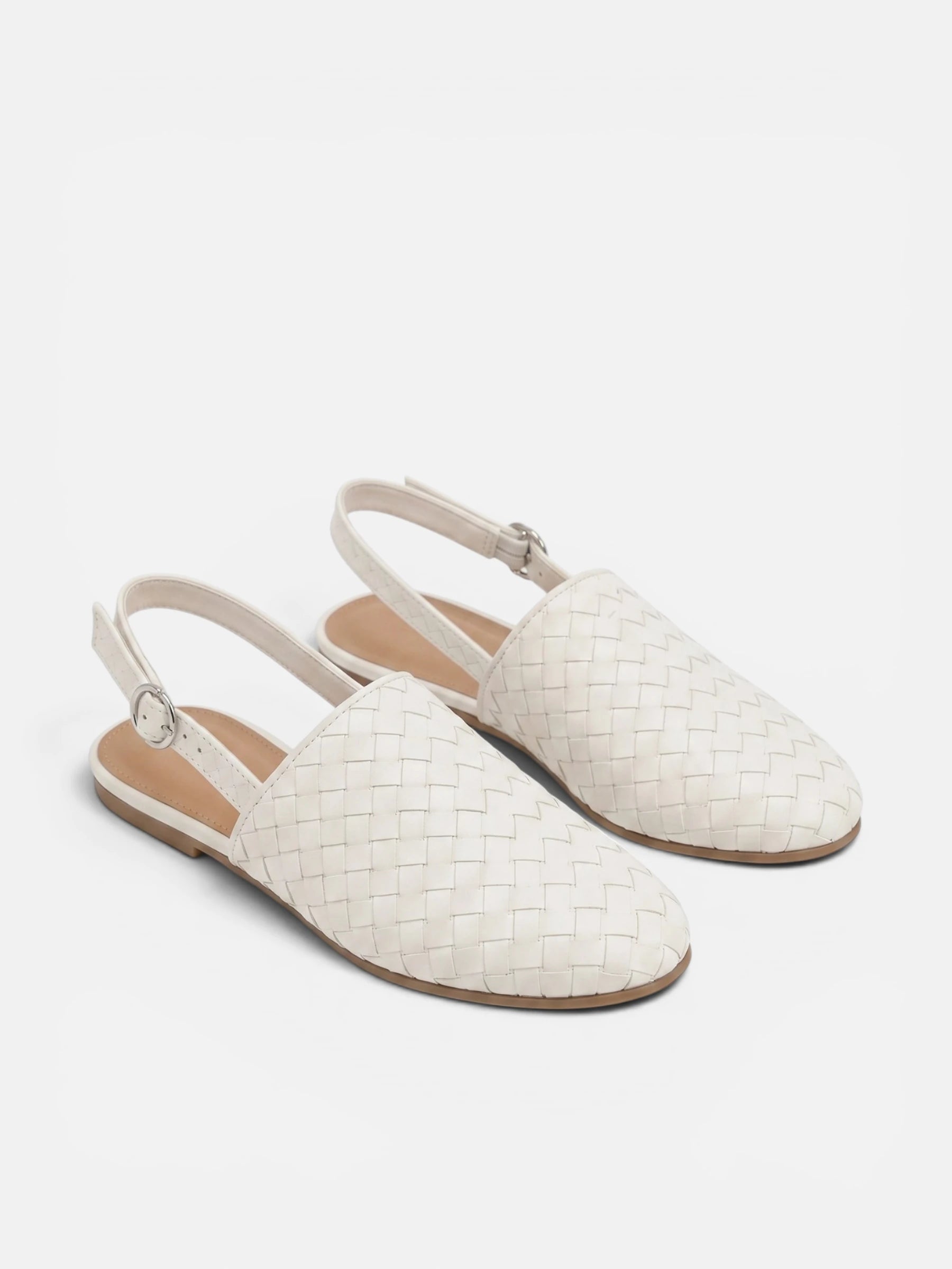 Chaussures Femme Slingback Plates Tressées Bout Pointu
