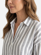 Chemise Femme Rayée Manches Longues à Col Classique
