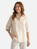 Chemise Femme Rayée Manches Longues à Col Classique