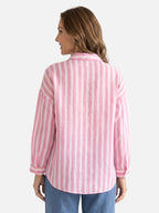 Chemise Femme Rayée Manches Longues à Col Classique