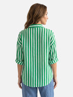 Chemise Femme Rayée Manches Longues à Col Classique