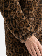 Veste Femme en Fausse Fourrure Imprimé Léopard