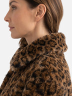 Veste Femme en Fausse Fourrure Imprimé Léopard