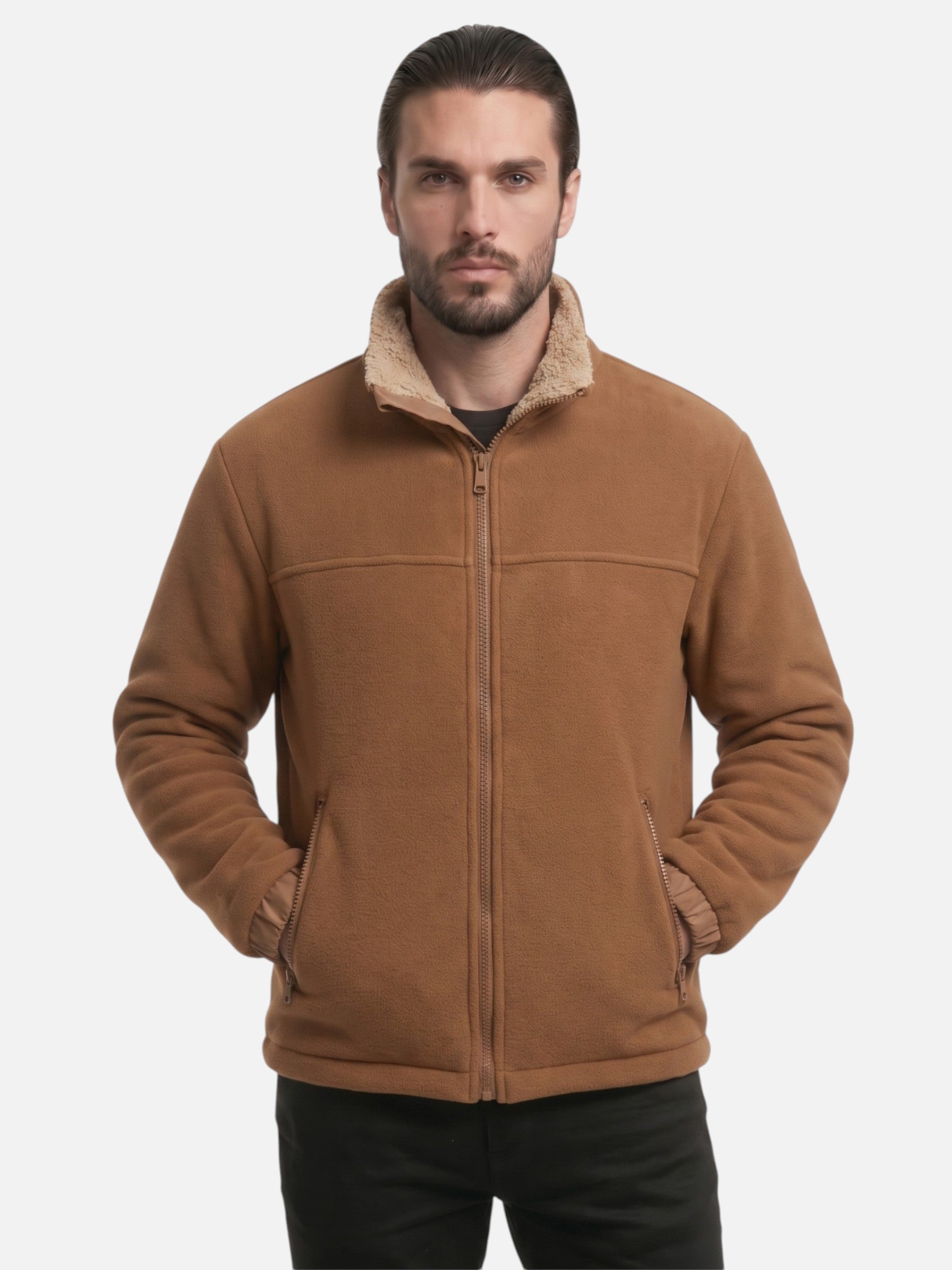 Veste Polaire Homme Col Sherpa Zippée