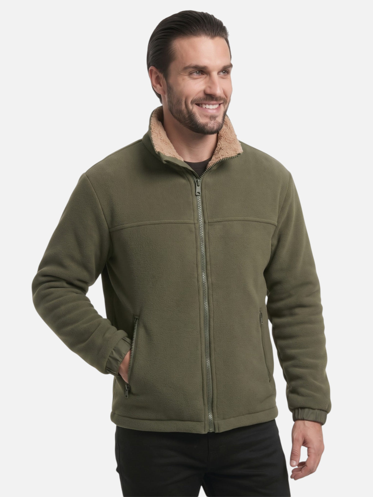 Veste Polaire Homme Col Sherpa Zippée