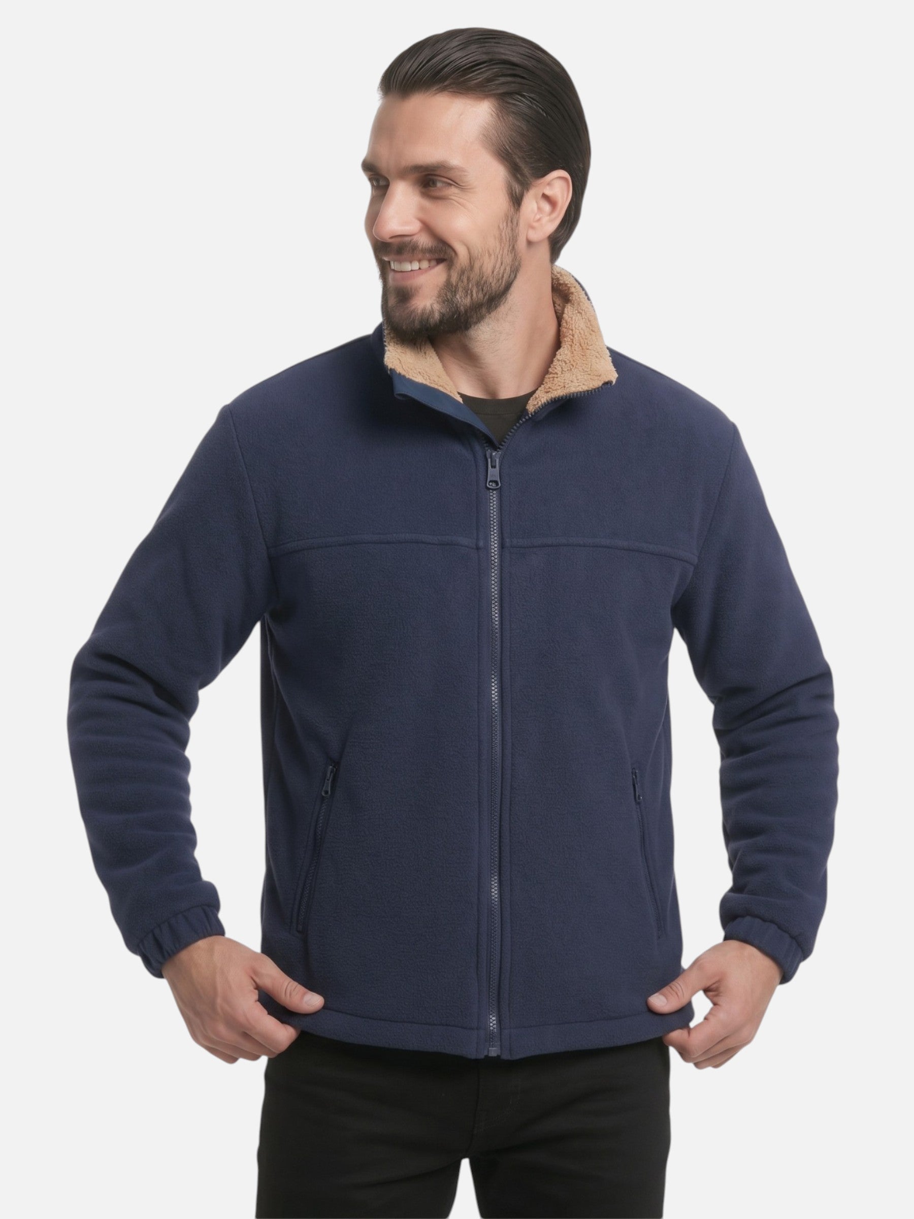 Veste Polaire Homme Col Sherpa Zippée