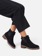 Bottines Femme Chelsea en Daim Semelle Épaisse Boucle