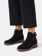 Bottines Femme Chelsea en Daim Semelle Épaisse Boucle