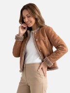 Veste Femme en Shearling à Boutons