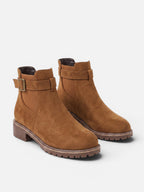 Bottines Femme Chelsea en Daim Semelle Épaisse Boucle