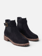 Bottines Femme Chelsea en Daim Semelle Épaisse Boucle