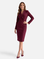 Robe Blazer Femme Boutonnée Mi-Longue