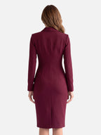 Robe Blazer Femme Boutonnée Mi-Longue