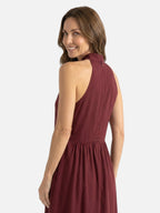 Robe Longue Femme Col Halter Dos Dégagé