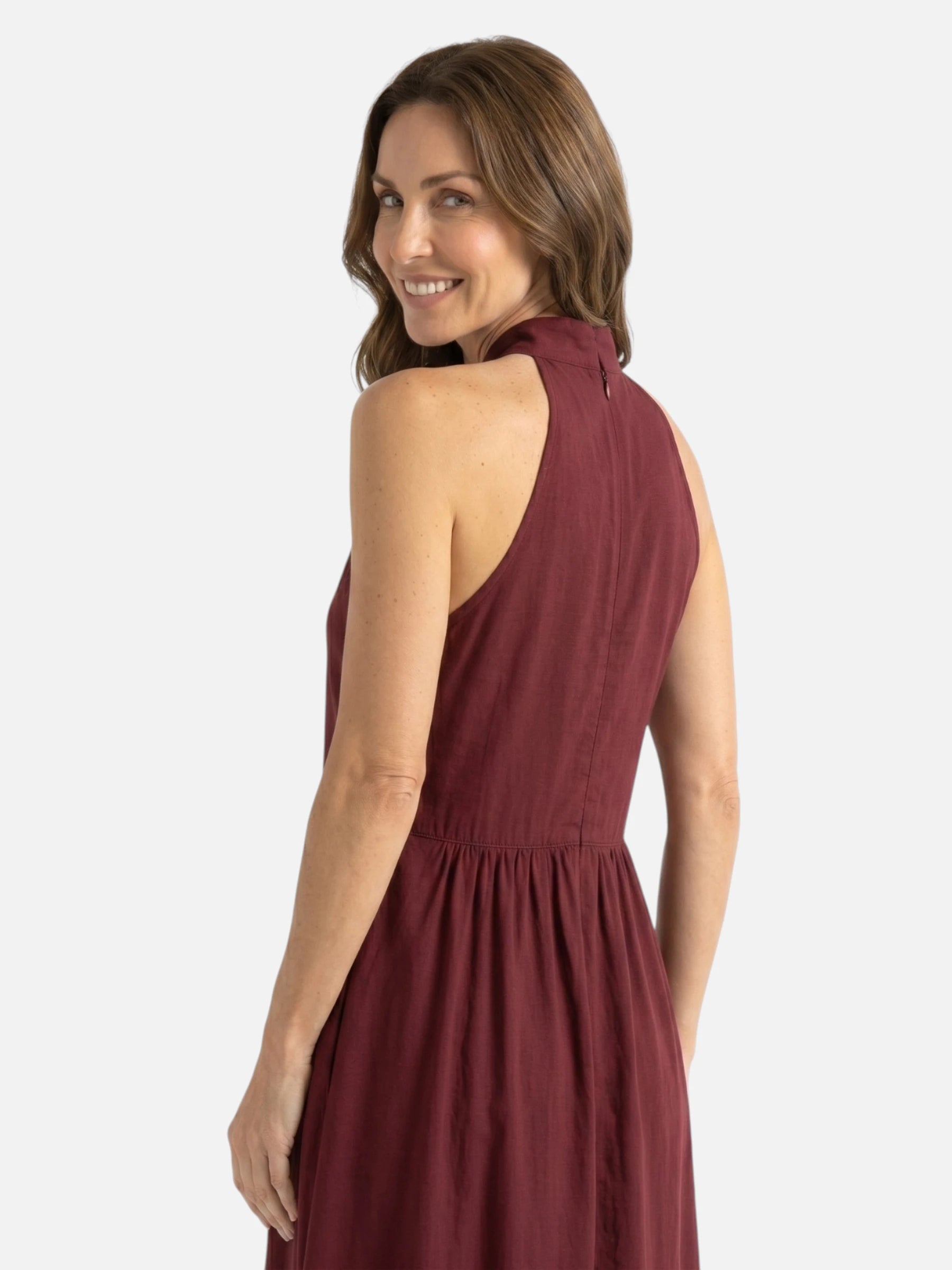 Robe Longue Femme Col Halter Dos Dégagé