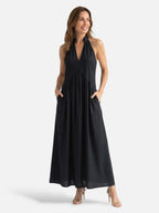 Robe Longue Femme Col Halter Dos Dégagé