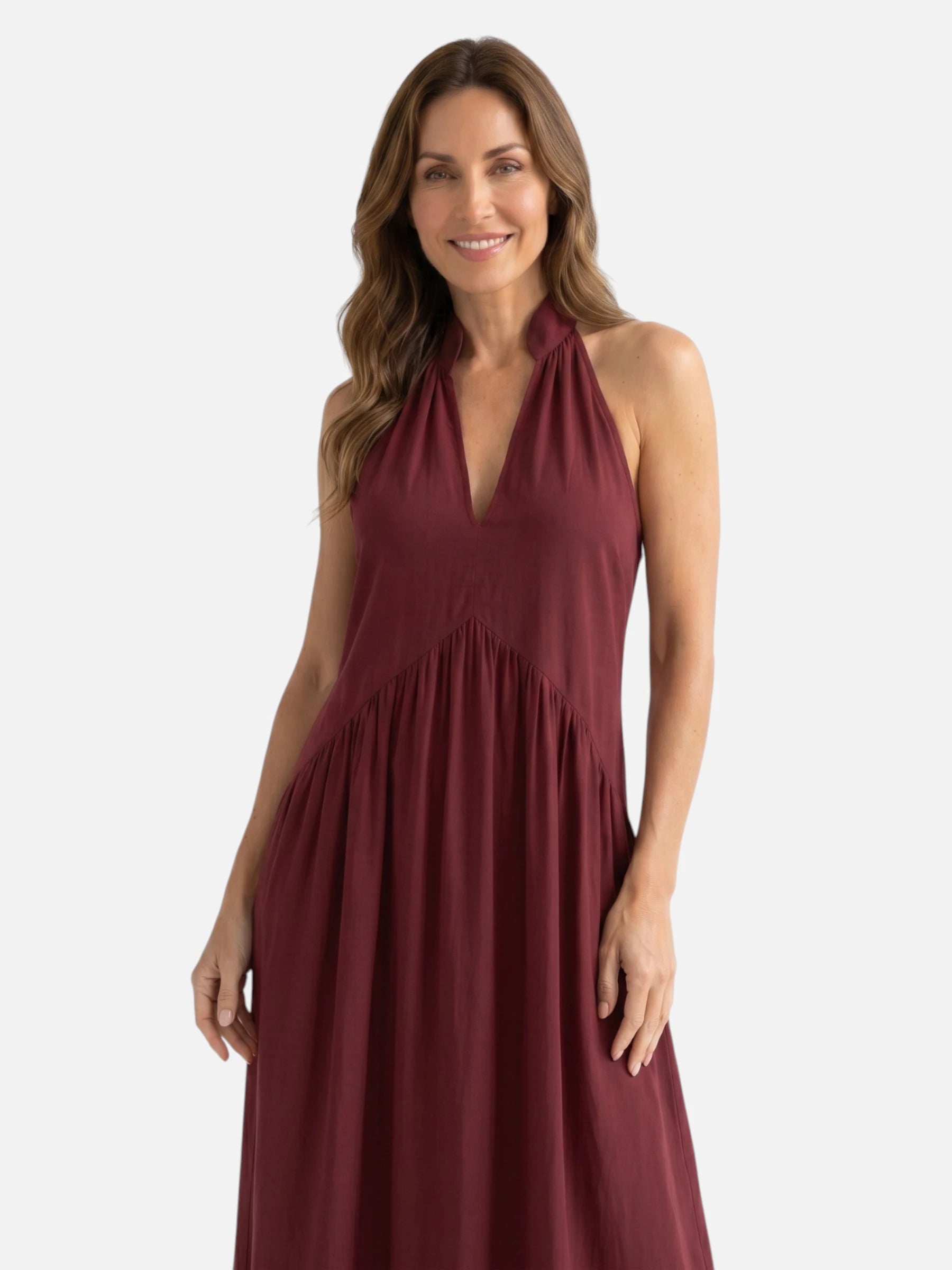 Robe Longue Femme Col Halter Dos Dégagé
