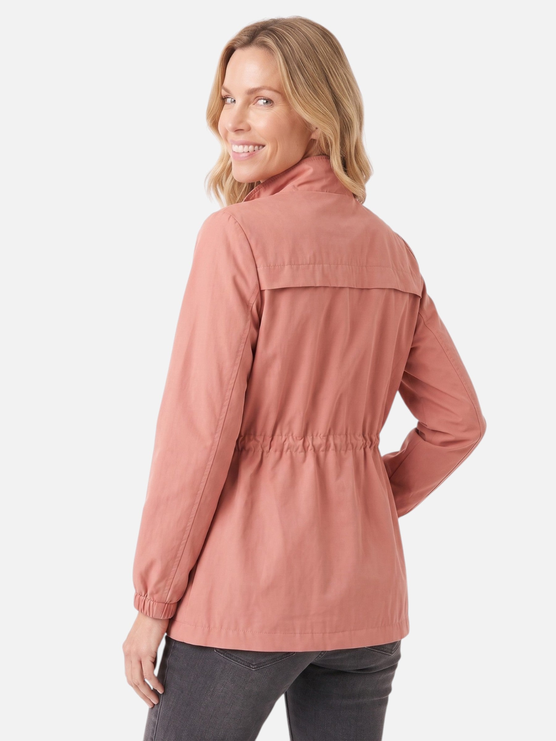 Veste Femme Imperméable Style Utilitaire Taille Cordon