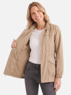 Veste Femme Imperméable Style Utilitaire Taille Cordon