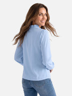 Blouse Femme Col Volanté Manches Longues