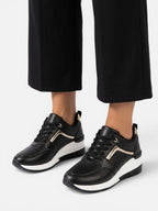 Baskets Compensées Femme Semelle Épaisse Lacets
