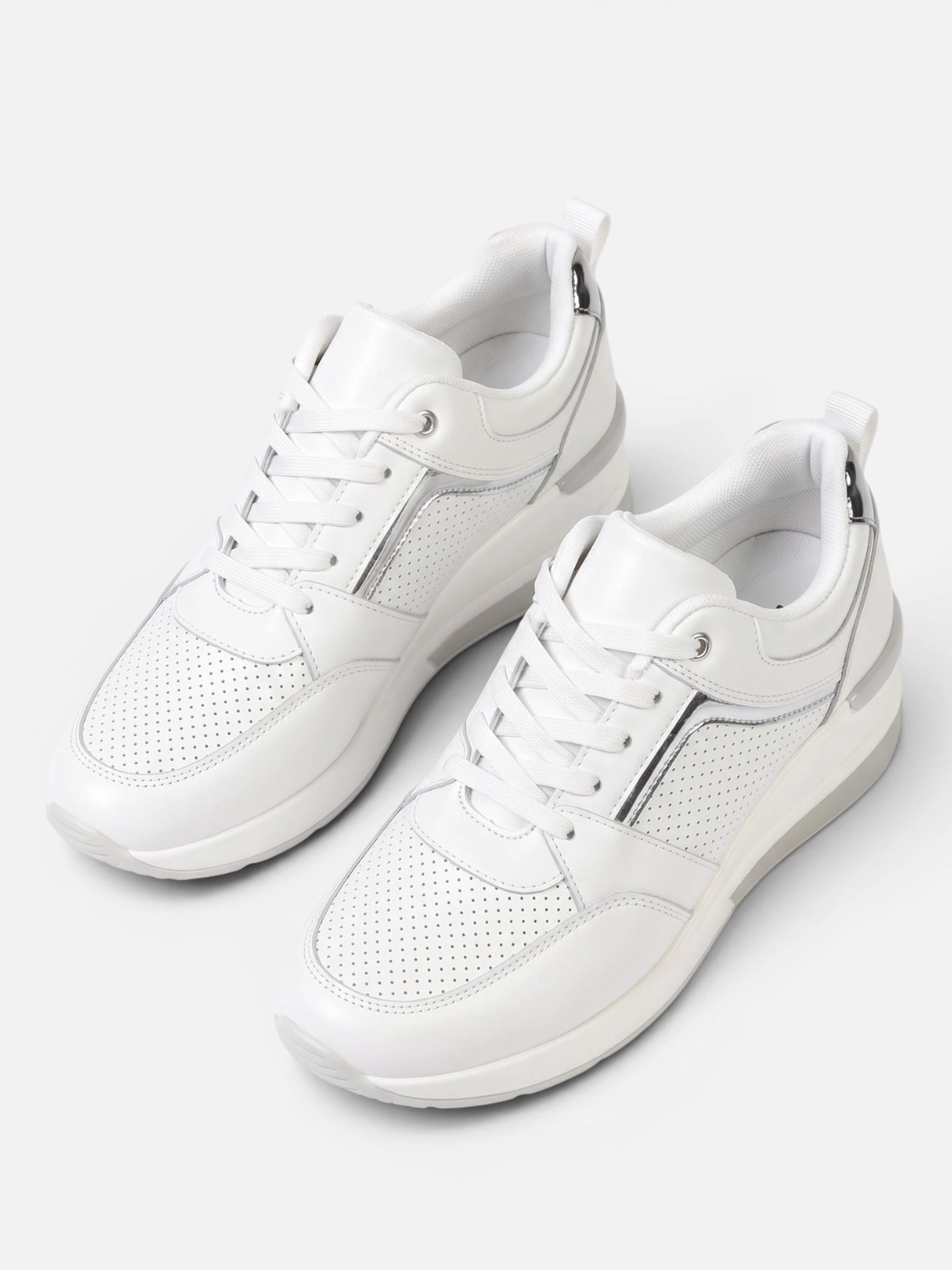 Baskets Compensées Femme Semelle Épaisse Lacets