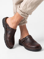 Sabots Homme Cuir à Boucle