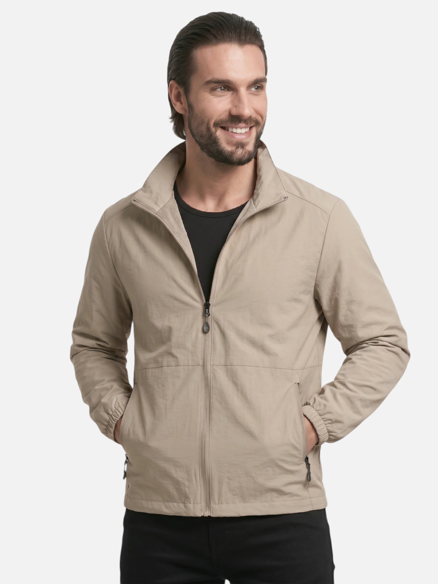 Veste légère homme coupe-vent et respirante à fermeture zippée
